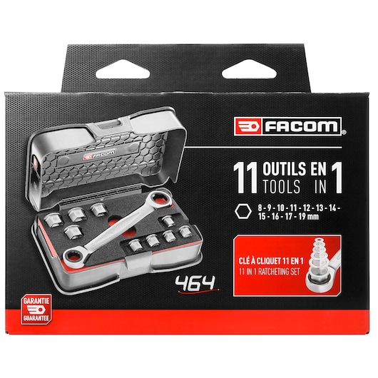 11in1 8 to 19mm Double Box-End Ratchet Wrench Set (11 pc.)